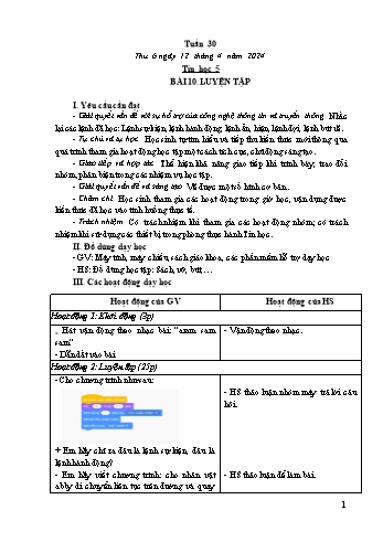Giáo án Tin học Lớp 5 - Tuần 30, Bài 10: Luyện tập - Năm học 2023-2024 - Trần Thị Long
