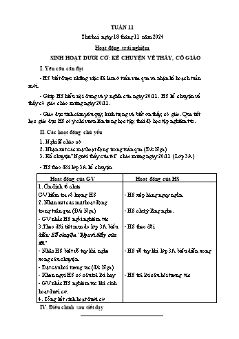 Kế hoạch bài dạy Lớp 1 - Tuần 11 - Năm học 2024-2025 - Cao Thị Hồng Hạnh