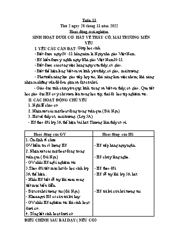 Kế hoạch bài dạy Lớp 1 - Tuần 13 - Năm học 2022-2023 - Cao Thị Hảo
