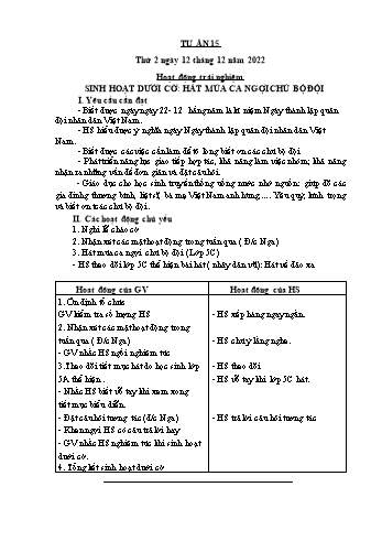 Kế hoạch bài dạy Lớp 1 - Tuần 15 - Năm học 2022-2023 - Cao Thị Hảo