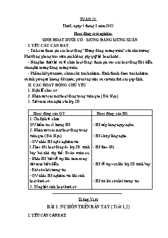Kế hoạch bài dạy Lớp 1 - Tuần 21 - Năm học 2022-2023 - Cao Thị Hảo