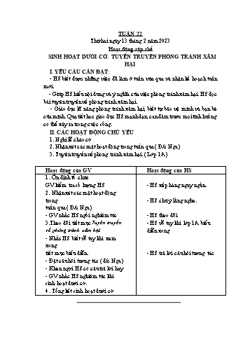 Kế hoạch bài dạy Lớp 1 - Tuần 22 - Năm học 2022-2023 - Cao Thị Hảo