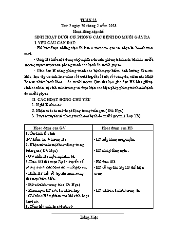 Kế hoạch bài dạy Lớp 1 - Tuần 23 - Năm học 2022-2023 - Cao Thị Hảo