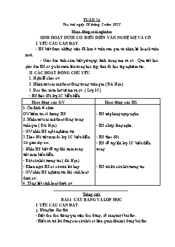 Kế hoạch bài dạy Lớp 1 - Tuần 24 - Năm học 2022-2023 - Cao Thị Hảo