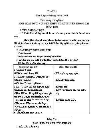 Kế hoạch bài dạy Lớp 1 - Tuần 25 - Năm học 2022-2023 - Cao Thị Hảo