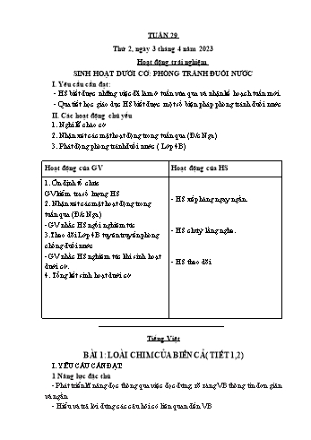 Kế hoạch bài dạy Lớp 1 - Tuần 29 - Năm học 2022-2023 - Cao Thị Hảo