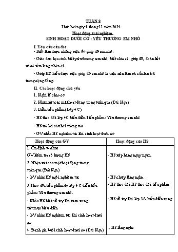 Kế hoạch bài dạy Lớp 1 - Tuần 9 - Năm học 2024-2025 - Cao Thị Hồng Hạnh