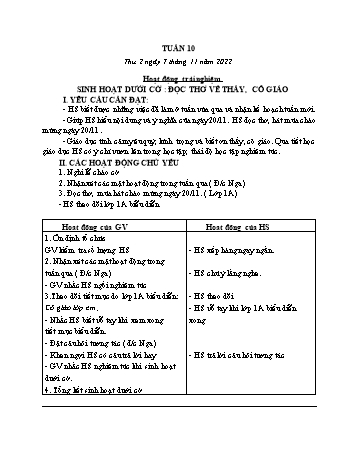 Kế hoạch bài dạy Lớp 2 - Tuần 10 - Năm học 2022-2023 - Cao Thị Hồng Hạnh