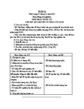 Kế hoạch bài dạy Lớp 2 - Tuần 11 - Năm học 2023-2024 - Cao Thị Hồng Hạnh