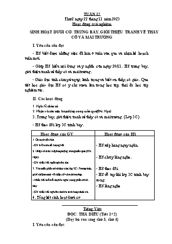 Kế hoạch bài dạy Lớp 2 - Tuần 12 - Năm học 2023-2024 - Đặng Thị Cẩm Thành