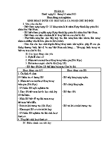 Kế hoạch bài dạy Lớp 2 - Tuần 15 - Năm học 2023-2024 - Đặng Thị Cẩm Thành