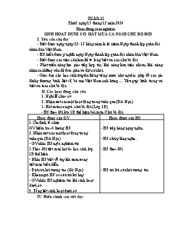 Kế hoạch bài dạy Lớp 2 - Tuần 15 - Năm học 2024-2025 - Đặng Thị Cẩm Thành