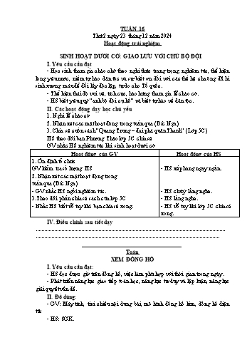 Kế hoạch bài dạy Lớp 2 - Tuần 16 - Năm học 2024-2025 - Đặng Thị Cẩm Thành