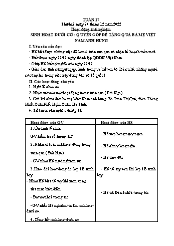 Kế hoạch bài dạy Lớp 2 - Tuần 17 - Năm học 2022-2023 - Lê Thị Thu Hằng