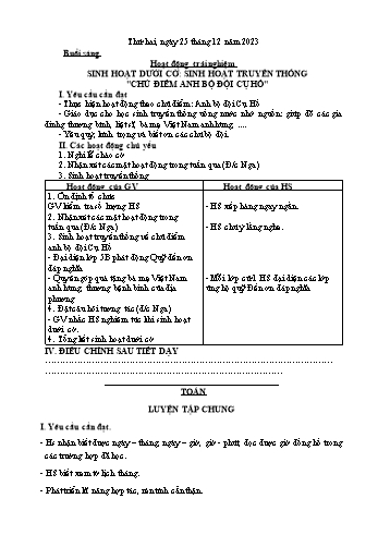 Kế hoạch bài dạy Lớp 2 - Tuần 17 - Năm học 2023-2024 - Cao Thị Hồng Hạnh