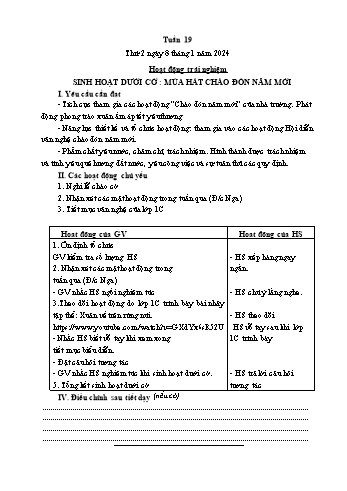 Kế hoạch bài dạy Lớp 2 - Tuần 19 - Năm học 2023-2024 - Cao Thị Hồng Hạnh