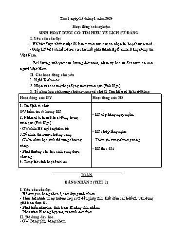 Kế hoạch bài dạy Lớp 2 - Tuần 20 - Năm học 2023-2024 - Cao Thị Hồng Hạnh