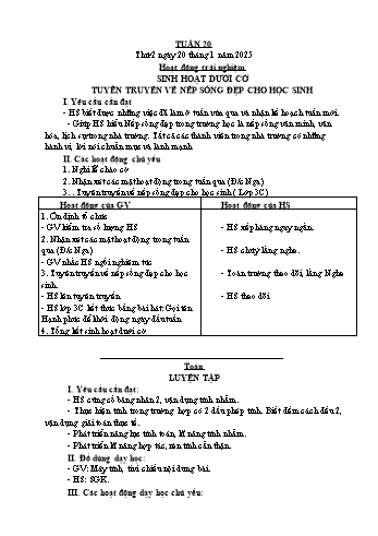 Kế hoạch bài dạy Lớp 2 - Tuần 20 - Năm học 2024-2025 - Đặng Thị Cẩm Thành