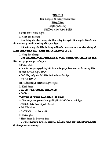 Kế hoạch bài dạy Lớp 2 - Tuần 23 - Năm học 2021-2022 - Cao Thị Hảo