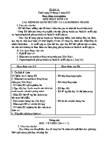 Kế hoạch bài dạy Lớp 2 - Tuần 23 - Năm học 2022-2023 - Đặng Thị Cẩm Thành