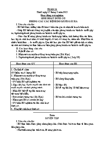 Kế hoạch bài dạy Lớp 2 - Tuần 23 - Năm học 2024-2025 - Đặng Thị Cẩm Thành