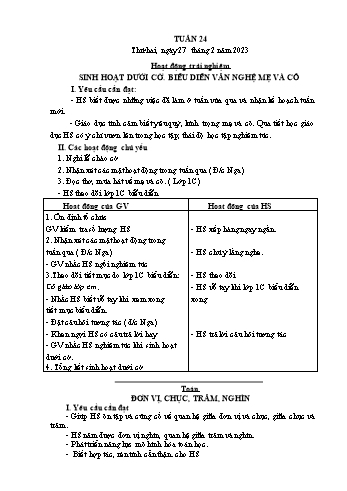 Kế hoạch bài dạy Lớp 2 - Tuần 24 - Năm học 2022-2023 - Lê Thị Thu Hằng