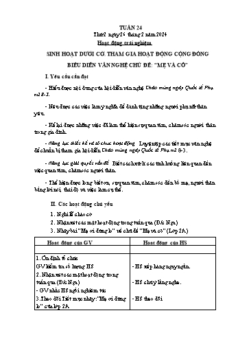 Kế hoạch bài dạy Lớp 2 - Tuần 24 - Năm học 2023-2024 - Cao Thị Hồng Hạnh