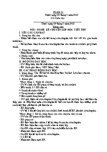 Kế hoạch bài dạy Lớp 2 - Tuần 25 - Năm học 2021-2022 - Đặng Thị Cẩm Thành
