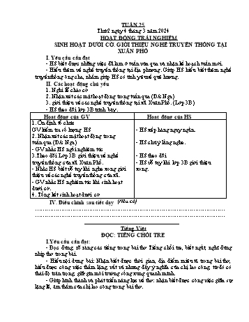 Kế hoạch bài dạy Lớp 2 - Tuần 25 - Năm học 2023-2024 - Đặng Thị Cẩm Thành