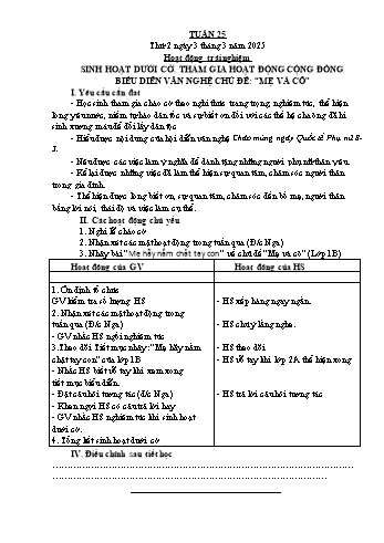 Kế hoạch bài dạy Lớp 2 - Tuần 25 - Năm học 2024-2025 - Đặng Thị Cẩm Thành