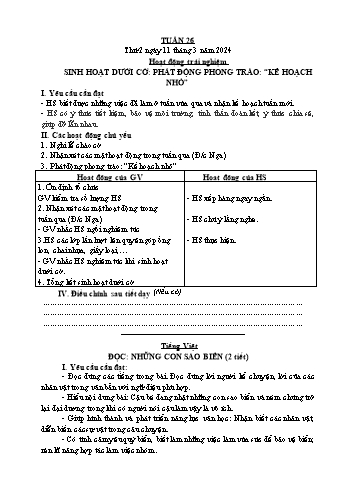Kế hoạch bài dạy Lớp 2 - Tuần 26 - Năm học 2023-2024 - Đặng Thị Cẩm Thành