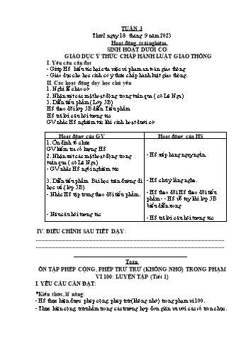 Kế hoạch bài dạy Lớp 2 - Tuần 3 - Năm học 2023-2024 - Đặng Thị Cẩm Thành