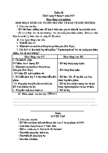 Kế hoạch bài dạy Lớp 2 - Tuần 30 - Năm học 2023-2024 - Cao Thị Hồng Hạnh