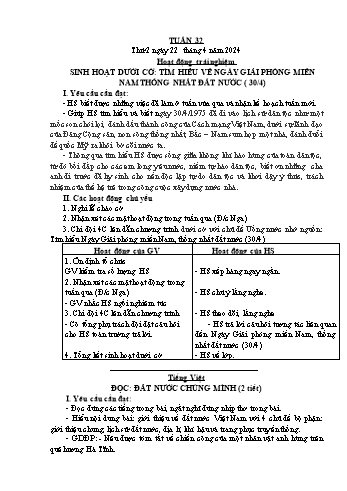Kế hoạch bài dạy Lớp 2 - Tuần 32 - Năm học 2023-2024 - Đặng Thị Cẩm Thành