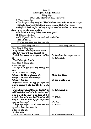 Kế hoạch bài dạy Lớp 2 - Tuần 33 - Năm học 2022-2023 - Cao Thị Hồng Hạnh