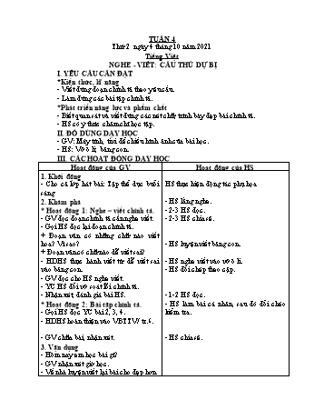 Kế hoạch bài dạy Lớp 2 - Tuần 4 - Năm học 2021-2022 - Đặng Thị Cẩm Thành