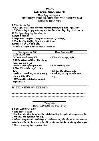 Kế hoạch bài dạy Lớp 2 - Tuần 4 - Năm học 2023-2024 - Đặng Thị Cẩm Thành