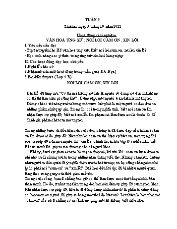 Kế hoạch bài dạy Lớp 2 - Tuần 5 - Năm học 2022-2023 - Lê Thị Thu Hằng