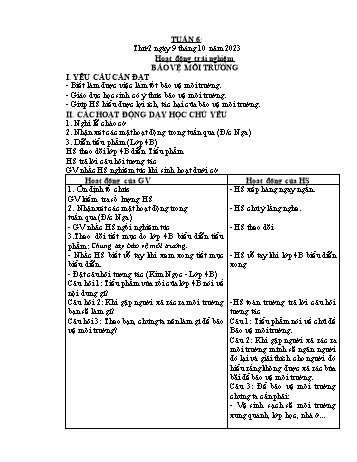 Kế hoạch bài dạy Lớp 2 - Tuần 6 - Năm học 2023-2024 - Cao Thị Hồng Hạnh