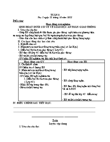 Kế hoạch bài dạy Lớp 2 - Tuần 8 - Năm học 2023-2024 - Cao Thị Hồng Hạnh