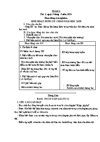 Kế hoạch bài dạy Lớp 3 - Tuần 1 - Năm học 2024-2025 - Cao Thị Hảo