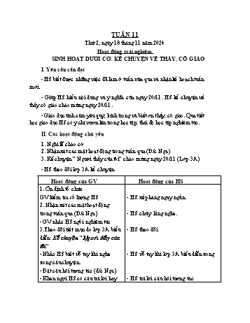 Kế hoạch bài dạy Lớp 3 - Tuần 11 - Năm học 2024-2025 - Cao Thị Hảo