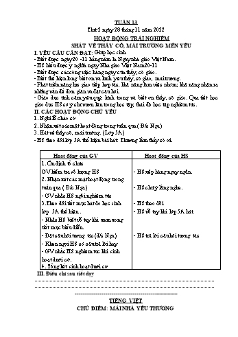 Kế hoạch bài dạy Lớp 3 - Tuần 13 - Năm học 2022-2023 - Đặng Thị Cẩm Thành
