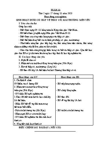 Kế hoạch bài dạy Lớp 3 - Tuần 13 - Năm học 2023-2024 - Lường Thị Nghĩa