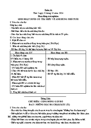 Kế hoạch bài dạy Lớp 3 - Tuần 14 - Năm học 2024-2025 - Cao Thị Hảo