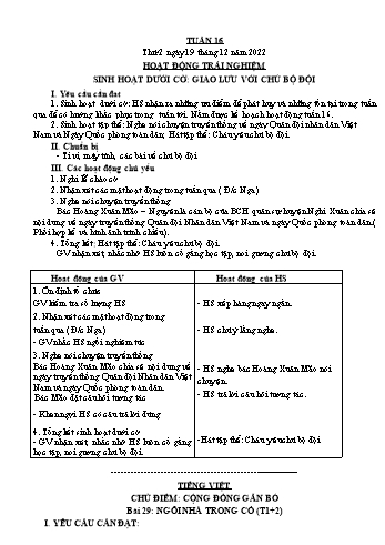 Kế hoạch bài dạy Lớp 3 - Tuần 16 - Năm học 2022-2023 - Đặng Thị Cẩm Thành