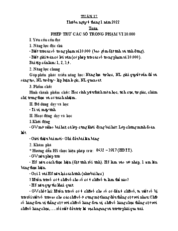 Kế hoạch bài dạy Lớp 3 - Tuần 17 - Năm học 2021-2022 - Lường Thị Nghĩa