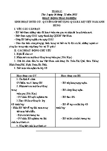 Kế hoạch bài dạy Lớp 3 - Tuần 17 - Năm học 2022-2023 - Lường Thị Nghĩa