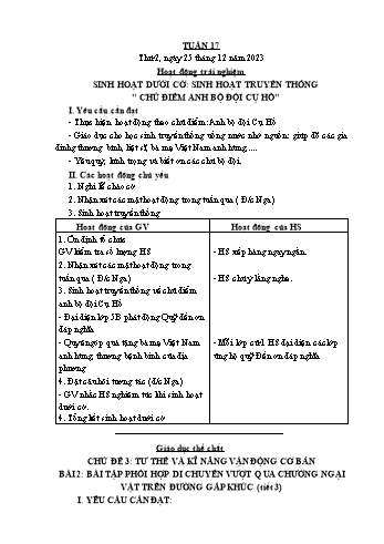 Kế hoạch bài dạy Lớp 3 - Tuần 17 - Năm học 2023-2024 - Cao Thị Hảo