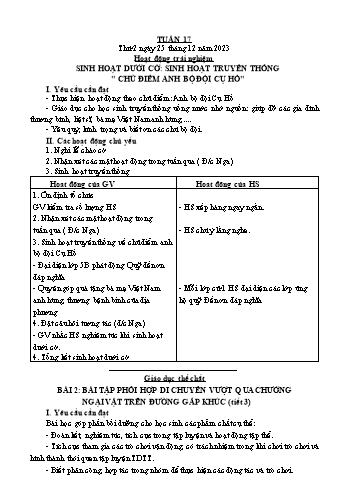 Kế hoạch bài dạy Lớp 3 - Tuần 17 - Năm học 2023-2024 - Lường Thị Nghĩa